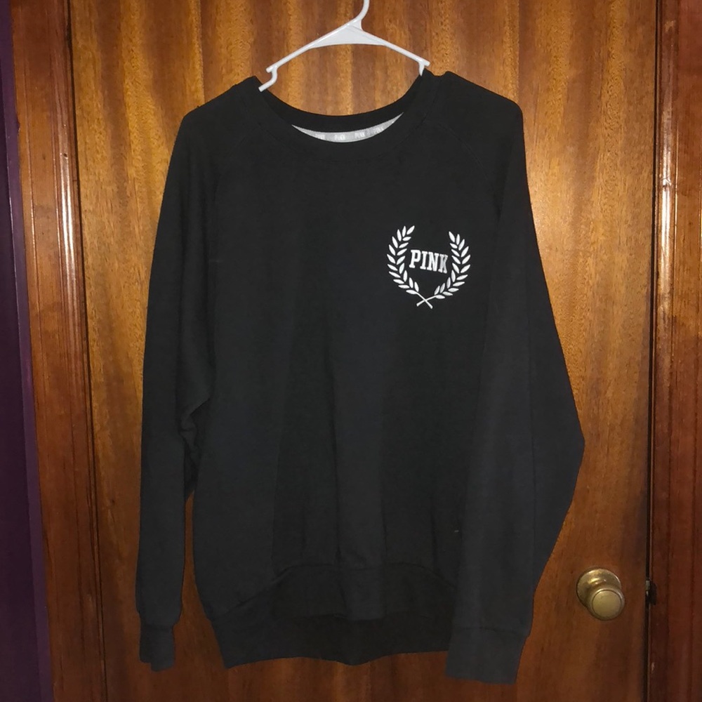 PINK grey crew neck